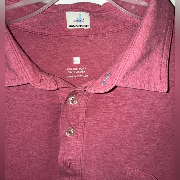 Johnnie-O Hangout Polo Heathered 2.0 Berry XXL featured in Golf Digest Pristine - Picture 6 of 10